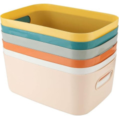 ASelected Plastic Storage Boxes, Multiple Colours, Storage Baskets, 24 x 16 x 9 cm, Storage Boxes for Kitchen, Cabinet, Office, Bathroom, Toys, Durable, Tidy, Open