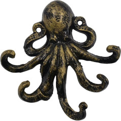 Med-Style Octopus Schlüssel Haken Antik Bronze Gusseisen dekorative Wandhaken