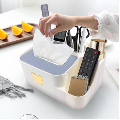 Tissue Box, Remote Control Organiser, Tissue Box with Five Compartments, Tissue Box Organiser, Tissue Box White, Store Remote Control