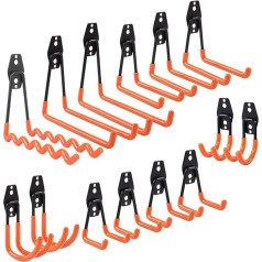 Reehi Garage Hooks, Steel, Heavy Duty Garage Storage Hooks for Organizing Power Tools, Ladders, Bulk Items (Pack of 14)