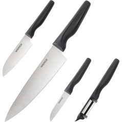 wenco Premium nažu komplekts, ražots Zolingenā, virtuves nazis, Santoku nazis, dārzeņu nazis, mizotājs, 4 daļu komplekts, nerūsējošais tērauds / plastmasa