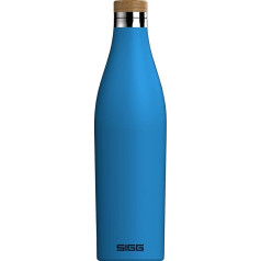 SIGG - Izolēta ūdens pudele - Meridian - Noteces izturīga - Īpaši plāna - Nesatur BPA - Nesatur plastmasu - Divkāršu 18/8 nerūsējošais tērauds - Bambusa skrūvējamais vāciņš - 0,5L / 0,7L