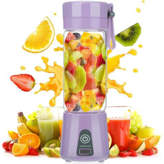 Portable Mixer for Smoothies and Shakes, Bestcool 400 ml Mini Portable Blender USB Rechargeable Blender Electric Fresh Juice Mixer Bottle for Sports Travel Kitchen Office Fitness (Purple)