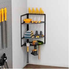 Caluself Tool Storage Wall Mount Battery Hammer Drill, Power Tool Organiser, 3-Tier High Performance Tool Shelf, Tool Holder Wall