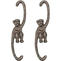 Sungmor Heavy Duty Cast Iron Funny Monkey S Hook | Pack of 2, 7,67 collas | Retro Rustic Decorative Garden Plant Hanger Hanging Rack | Excellent Home Decor for Application