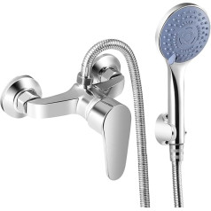 Judavry Shower and Bath Tap with Hose and Holder, Adjustable Hand Shower Head with High Pressure Spray Gun, Water-Saving Shower Heads, Rain Shower Set for More Water Pressure