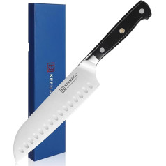 KEEMAKE Santoku nazis 17 cm, šefpavāra nazis, profesionāls nazis, izgatavots no vācu tērauda, ass virtuves nazis ar ergonomisku rokturi, universāls nazis hobijiem un profesionāļiem