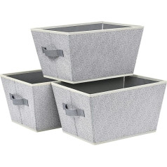 Homsorout Foldable Storage Boxes, Pack of 3 Storage Basket with Handle, Fabric Storage Box, Cabinet Organiser for Clothes, Books, Toys, Wardrobe, Cupboard, Shelves