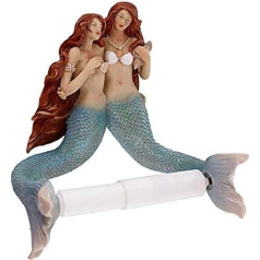 Design Toscano The Mermaids of Flushing Cove Vannas istabas tualetes ruļļu turētājs no sveķu sveķiem, pilnā krāsā