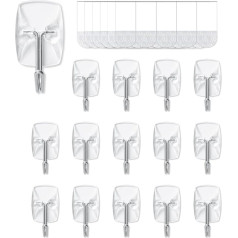 JELLYSUB 30 Hooks, 40 Strips, Clear Small Wire Toggle Hooks, Value Pack, Organize Damage Free Utility Hooks, Hanging Hooks, Heavy Duty with Adhesive Strips, No Tools