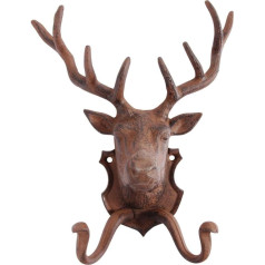 Esschert Design DB42 Wall Mounted 2 Robe Hook 22 x 9.9 x 27.6 cm Rust Brown Deer