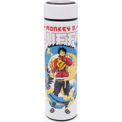 CBOSNF Anime Luffy termosiņš, karikatūra Izolēta krūze, 450 ml, ūdens pudeles, nerūsējošā tērauda krūze, vakuumizolēta pudele, ūdens pudele ar vāciņu, ūdens pudele ar hermētisku vāku, birojam mājās HN2137