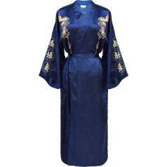 Bon amixyl Yukata Hakma Vīriešu halāts satīna zīda halāts Kimono mētelis pūķis izšuvumi Vintage