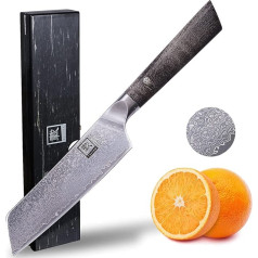 Zayiko Professional Series Damaskas nazis Santoku nazis 16,00 cm asmens Ļoti ass, izgatavots no 67 slāņu I Damaska virtuves nazis un profesionāls pavāra nazis, kas izgatavots no īsta japāņu damaskas tērauda ar kļavas koka rokturi