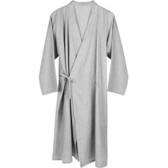 SIQITECH Pidžama Kimono Vīriešu pirts tērps Vīriešu pirts tērps Kokvilnas mājīgs naktskrekls Japāņu stila halāts V kakla Yukata ar garām piedurknēm Tradicionālais guļamtērps Pidžama ar garām piedurknēm