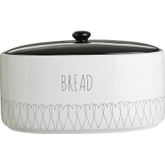 Premier Housewares Design Heartlines Bread Canister, Dolomite, White, 22 x 32 x 19 cm