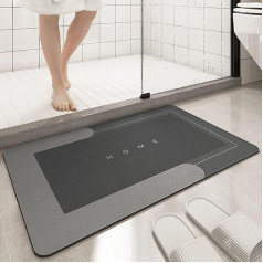 Bingobang Saugfähige Badematte rutschfest Anti-Schimmel 60x40 cm, Diatom Mud Badezimmer Dusche Fußmatte, schnell trocknend 4 Lagen verdickter Teppich für Schlafzimmer, Küche, WC, Tür