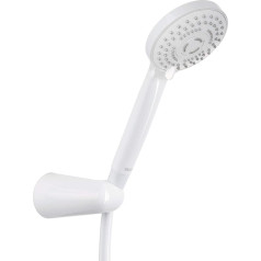 Tatay Kit 1.5m White ABS 3 Function Shower Bracket + White PVC Hose