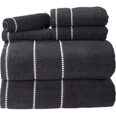 Lavish Home Zero Twist Towel Set, 100% Cotton, Quick-Drying, White, 6-Piece