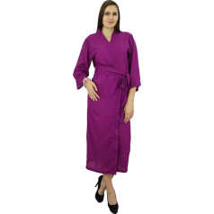 Bimba Solid Loungewear Robe für Damen voller Ärmel Baumwolle Modal Langer Bademantel mit Gürtel