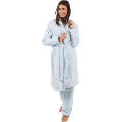 TRAMAS+ Bademantel Damen weiches und flauschiges Fleece Damen-Bademantel Lang Warm Morgenmantel Robe Sievietes