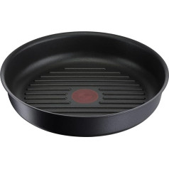 Tefal Ingenio Grilēšanas panna 26 cm, indukcijas, nesadalāms pārklājums, alumīnija čuguna, saliekama kaudzē, var mazgāt trauku mazgājamā mašīnā, Eco Resist L8584004, melna