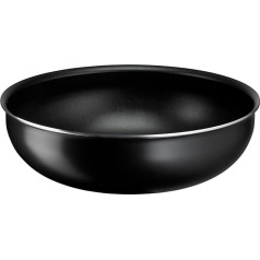 Lagostina Ingenio Essential Plus Wok Wok panna 28 cm diametrā, nesadalīta alumīnija panna gāzei un cepeškrāsnij, ar termiskās signalizācijas gatavošanas displeju, lietojama ar noņemamu rokturi