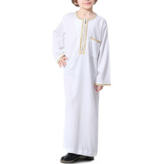 KRUIHAN Boys Jubba Thobe, bērnu abaja kaftans ar garām piedurknēm, arābu halāts ar rāvējslēdzēju zizim zēniem, musulmaņu abaja lūgšanu apģērbs bērniem zēniem