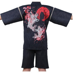 Fancy Pumpkin Jinbei Vīriešu japāņu jukata kimono, mājas halāts, pidžama, peldmēteļi - xl