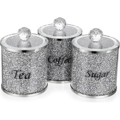 BTSKY Набор из 3 контейнеров с крышкой для сахара кофе чая стеклянный контейнер для кухни стекло современный декор счетчик декор