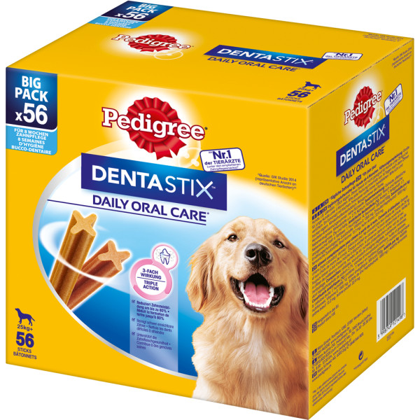 dentastix maxi big pack 56 шт - зубное лакомство для собак крупных пород - 8x270 г