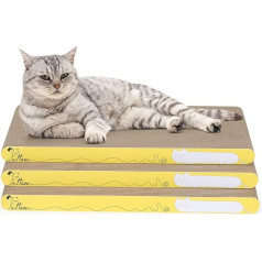 PETTOM Pack of 3 Scratching Board for Cats, Scratching Board with High Quality Cardboard, Cat Scratching Board, Cat Scratching Board, Cat Scratching Board, Cat Scratching Board, Cat Scratching Board Replacement Board (43 x