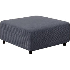 qiden Square Stool Cover Stretch Ottoman Cover Plush 10% biezs liels stiept Stool Cover žakarda Slipcovers ar elastīgu apakšdaļu Mašīnā mazgājams pelēks-M