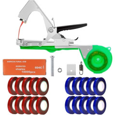 Augu saiņošanas knaibles, augu saiņošanas mašīna, Tapetool rokas saiņošanas mašīna vīna dārziem, tomātiem, gurķiem, lauksaimniecībai, dārza saiņošanas mašīna ar 1 kārbu skavu un 20 lentes ruļļiem
