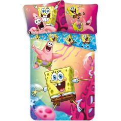 Jerry Fabrics Spongebob SBOB19BS049 Bērnu gultasveļa Sponge Bob Squarepants 2 gabali 140 x 200 cm + 70 x 90 cm