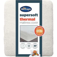 Silentnight Super Soft Thermal Mattress Protector - vienvietīgs matrača pārvalks ar Teddy Bear Fleece Thermal Properties, iešūtām svārkiem, mazgājams veļasmašīnā un hipoalerģisks - vienvietīgs