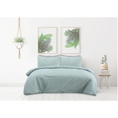 Sleepdown 100% tīras kokvilnas sega Sage Green Segas pārklājs gultasveļas komplekts Soft Easy Care Super King (220x260cm)