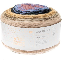 Rico creative Wool Degrade Super 6 Blue Powder Colour 14, Bobbel Gradient vilna tamborēšanai un adīšanai