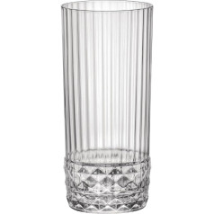 Bormioli Rocco America 20. gadsimta 20. gadu Highball glāžu komplekts - Vintage Art Deco kokteiļu trauciņi - 480 ml