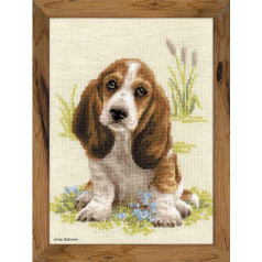 Riolis Basset Hound Puppy krustdūrienu komplekts, Baumwolle, daudzkrāsains, 26 X 38 X 0,1 cm