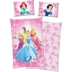 Disney princese Princese Ariel Pelnrušķīte Rapunzel Belle Aurora Gultas veļa 40 x 60 cm + 100 x 135 cm 100% kokvilna ar rāvējslēdzēju