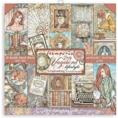 STAMPERIA International, KFT SBBL98 Scrapbooking Pad, 10 lapas cm, 5 (12 x 12 collas) -Lady Vagabond Lifestyle, dažādi, 30,5 x 30,5 cm, 3