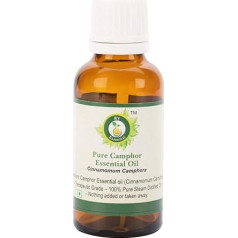 R V Essential Pure Camphor ēteriskā eļļa 100 ml (3,38 unces) - Cinnamomum Camphora (100% tīra un dabīga, destilēta ar tvaiku) Pure Camphor ēteriskā eļļa