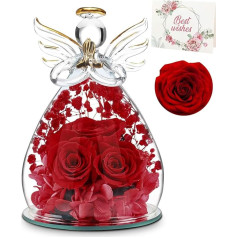 Ewige Rose im Glas Engel Geschenke für Mama,Oma Geschenk, Muttertagsgeschenk Ewige Rose mit Engel Figur Mutter Geschenk