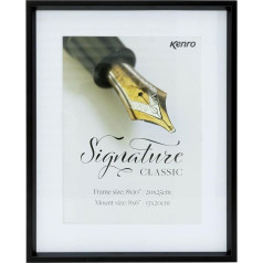 Kenro Signature Classic Series SGC2030B Metāla fotorāmis matēts melns 28 x 35 cm ar 8 x 12 collu attēlu matētu paliktni