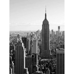 Artery8 New York Empire State Building City Black White Photo Art Print Canvas Premium Wall Decor Poster Mural Reich Stadt Fotografieren Wand Deko