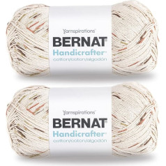 Bernat Handicrafter Sonoma Print kokvilnas dzija ar lielu bumbu 2 Pack 340g Cotton 4 Medium (Comb) 608 metri Adīšana Tamborēšana, adīšana