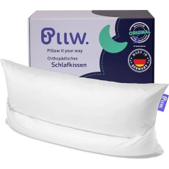 PLLW. Orthopädisches Nackenkissen 40x80 I Kopfkissen Nackenschmerzen mit beweglicher Nackenrolle I Ergonomisches Seitenschläferkissen mit Bezug I Individuell füllbares Nackenstützkissen I Öko Tex 100