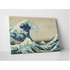 ShopArt - Hokusai Lielais Kanagavas vilnis - augstas izšķirtspējas augstas izšķirtspējas mākslas darbu izdruka uz audekla, gatavs uzkarināšanai (50 x 70 cm)