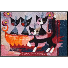 Salonloewe Rosina Wachtmeister Fußmatte Lifestyle La Mia Famiglia 50x75 cm Eingangs-Matte Fussabtreter Katzen-Familie bunt waschbar